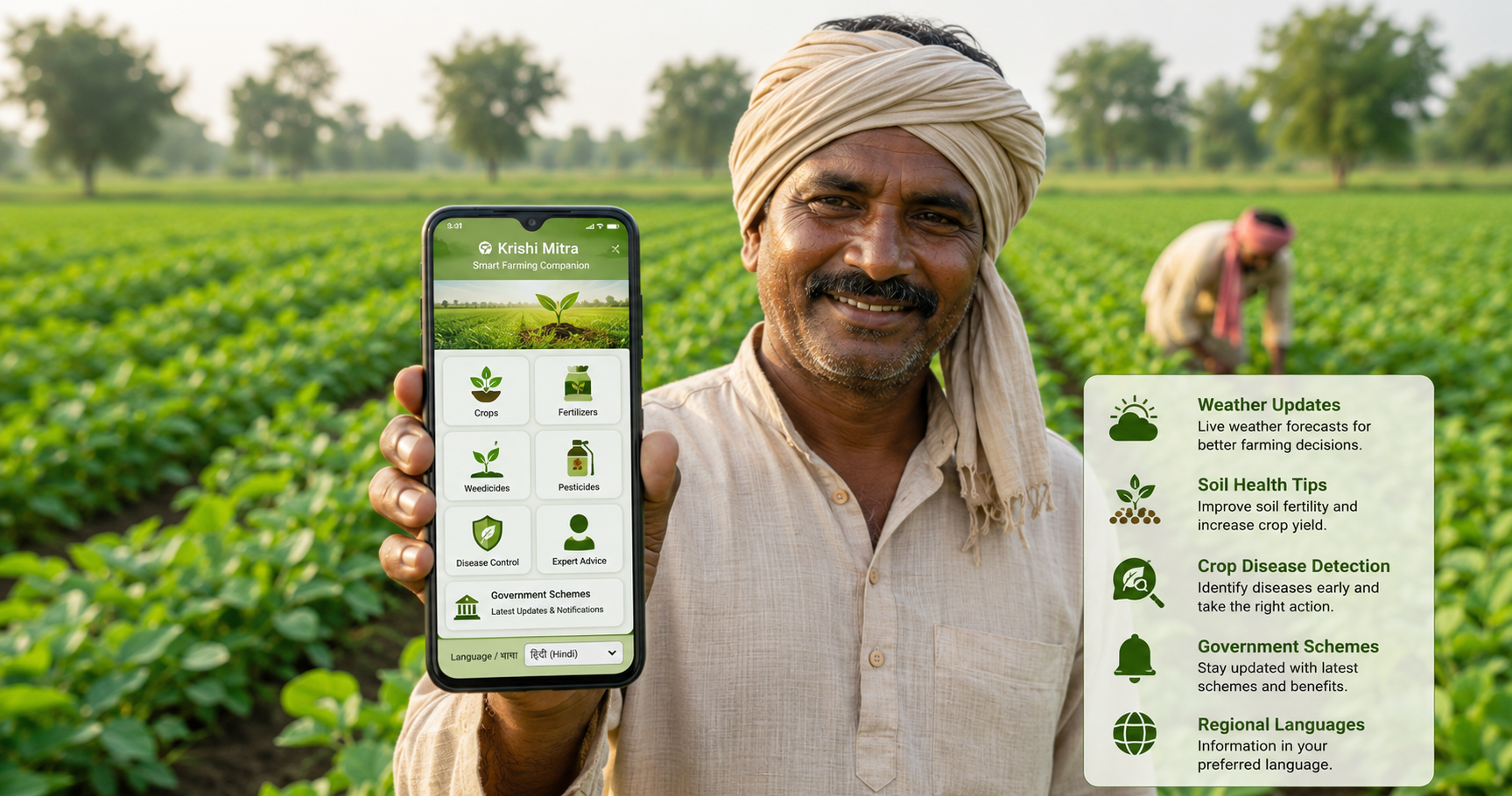 Krishi Mitra App Interface